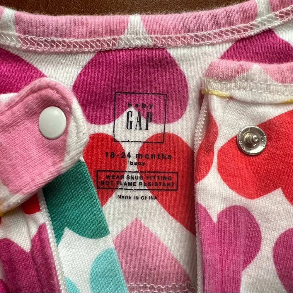 GAP Baby Colorful Hearts Cotton Footie PJs, 18-24mo